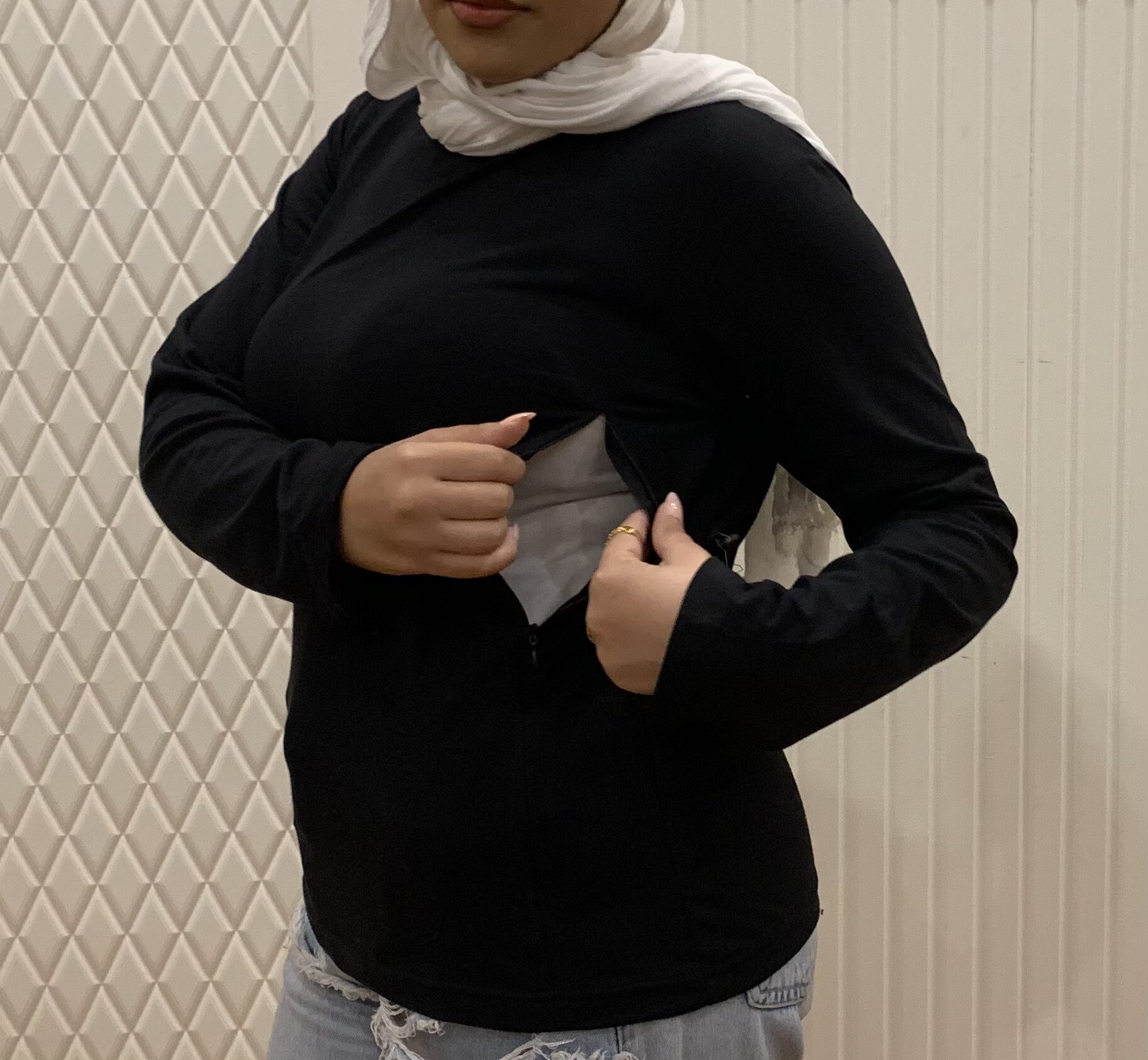 black تيشيرت رضاعة قطن بكم